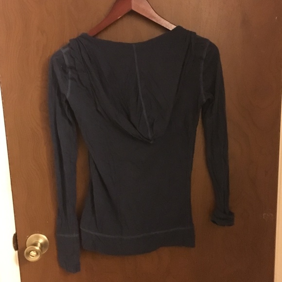 Vintage Y2K AEO Navy Split Neck Popover Hoodie - Picture 3 of 9